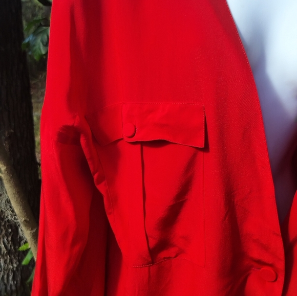 John Yang 80s 90s Red Blazer Medium - Picture 2 of 5